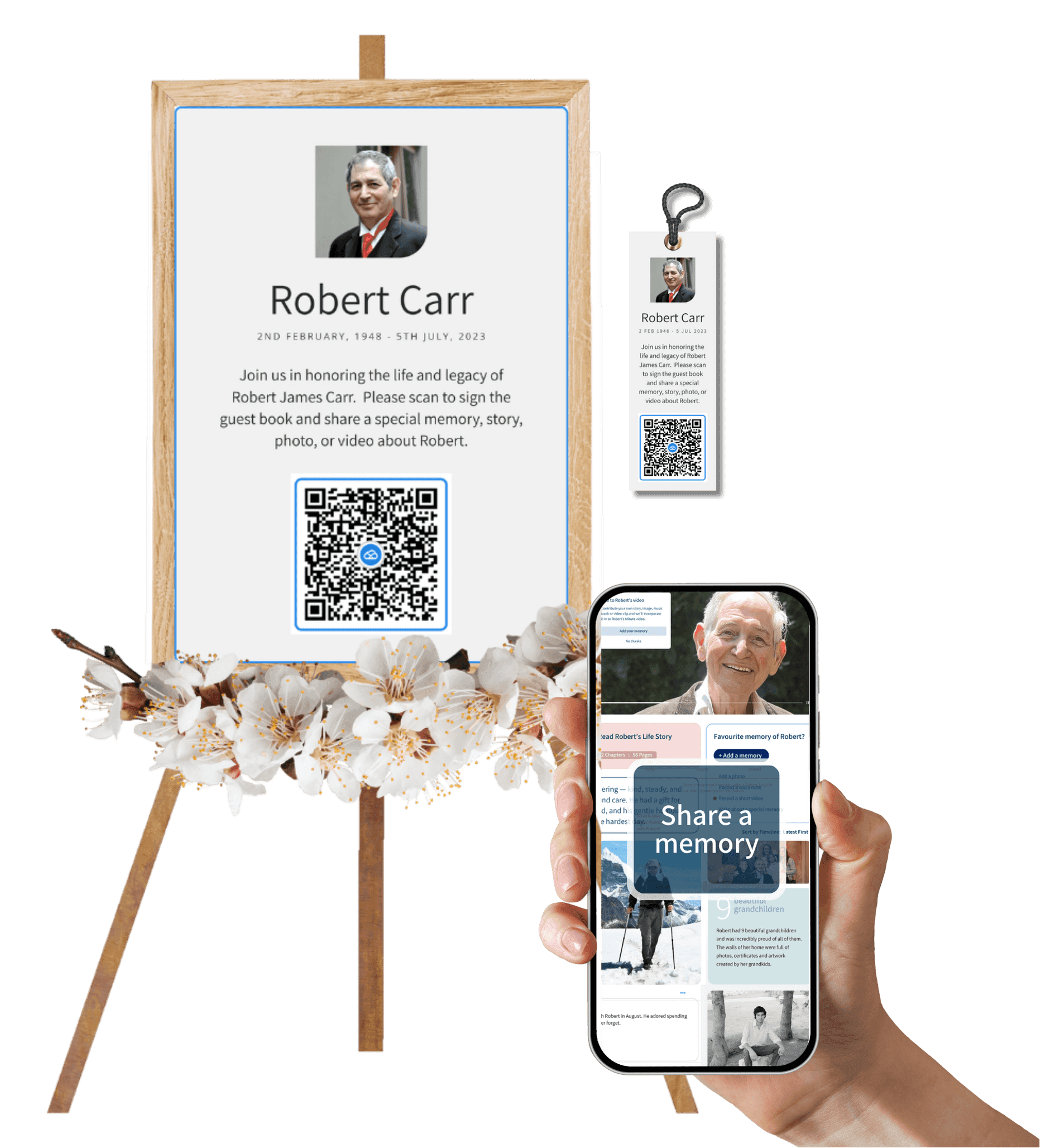 Digital guest book interface on mobile device