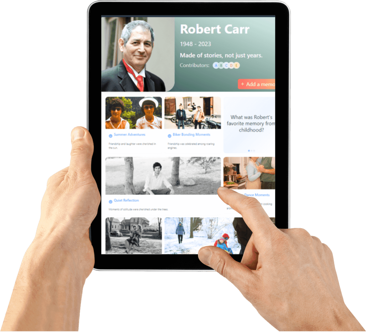 Step 2 - Family and friends share memories and photos